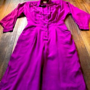 PARA Vintage Pink Button Down Jumper 100% Silk Women’s Size 6
